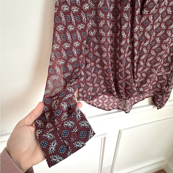 Sophie Rue Maroon Sheer Top - Picture 2 of 6